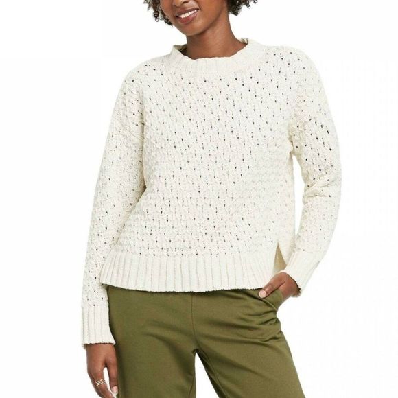A New Day Sweater Bulky Textured Sweater Cream XXL NWOT - Picture 3 of 6